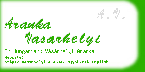 aranka vasarhelyi business card